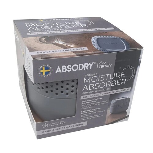 Everbrand vlažnostni absorber Absodry Duo FamilyBag 3-series, do 30 m3, temno siva