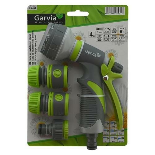 Pistol aspersor circular Garvia 8 funcții cuaccesorii, set de 4 buc