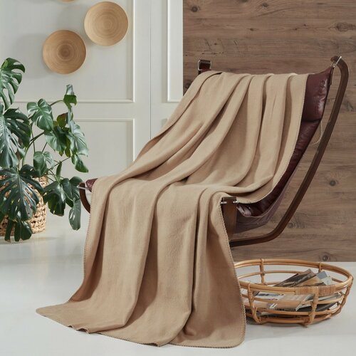 TV-Decke Brighton Cotton Beige, 130 x 170 cm