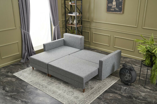 Narożna sofa rozkładana Aydam Left Grey