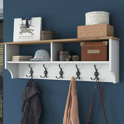 Polo White and Walnut fali akasztó