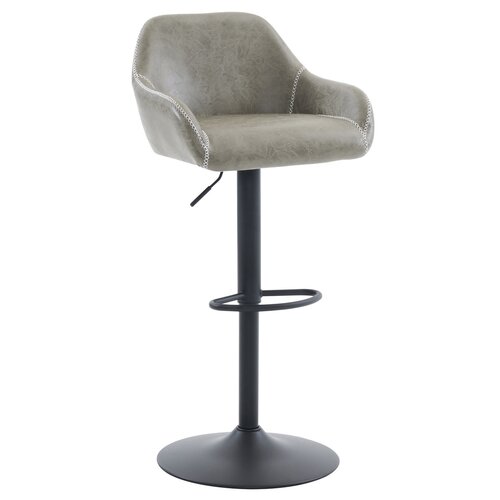 Scaun de bar din piele ecologică B-716 GREY3, gri