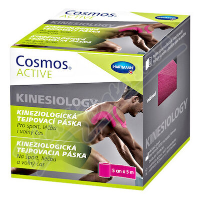 Bandă adezivă Cosmos Active 5 cm x 5 m, roz