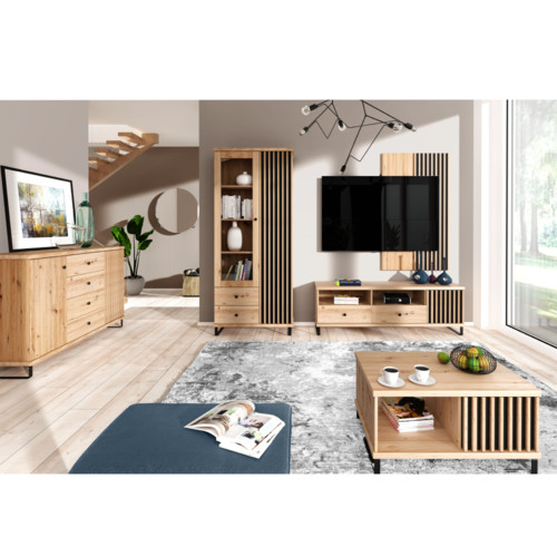 KOLI C-07 TV-asztal, tölgyfa artisan