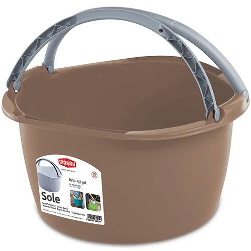 Plastový oválny lavór SOLE s úchytmi, 16 l
