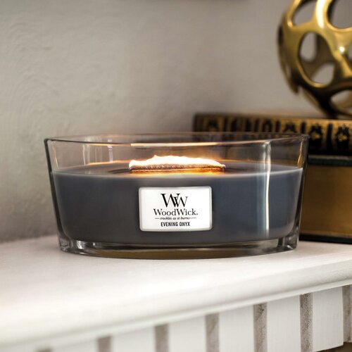 WoodWick Vonná sviečka loď Evening Onyx, 453 g