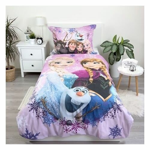 Бавовняна постільна білизна Jerry Fabrics FrozenPurple 05, 140 x 200 см, 70 x 90 см