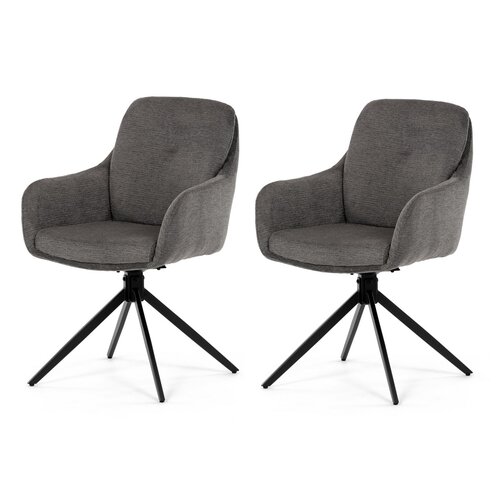 Set de scaune de sufragerie cu mecanism deîntoarcere DCH-P3174 GREY2, 2 buc.