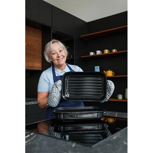 Belis Emaliowana brytfanna podwójna z żebrowaniem, 40 cm