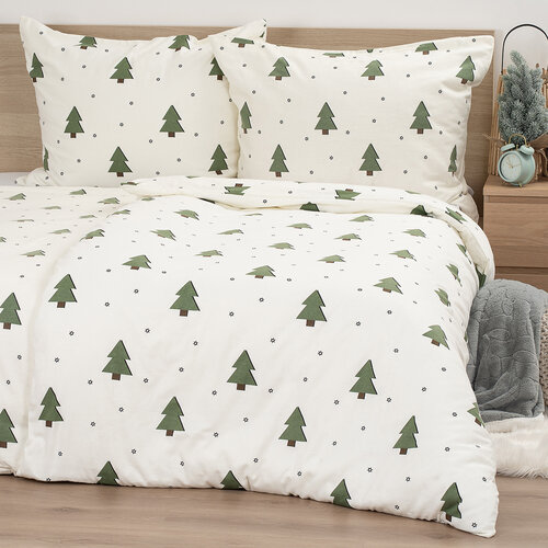 4Home Flanelowa pościel Little Trees, 140 x 220 cm, 70 x 90 cm