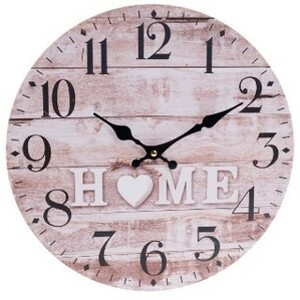 Fotografie Nástěnné hodiny Home, pr. 34 cm, dřevo