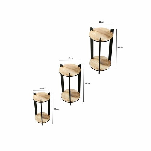 Suport pentru flori Flower Desk Round - Oak