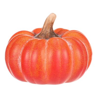 Lyuk nélküli narancssárga tök, kerámia, átmérő 16cm