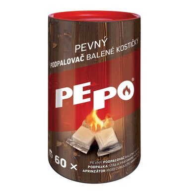 PE-PO Pevný podpalovač balené kostičky, 60 ks