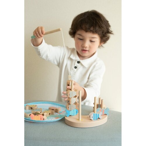 Joc magnetic Classic world, din lemn,pescuit, 24 piese