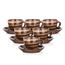 Banquet 6-delni set skodelic s podstavkom PALAS,90 ml, rjava