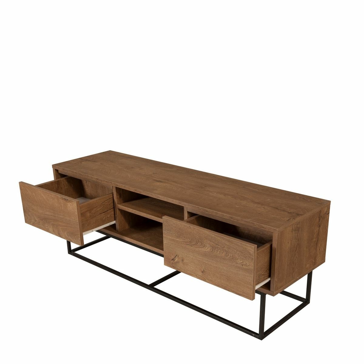 Televízny stolík Rodez Walnut and Black I, M