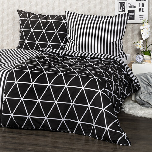 Lenjerie de pat din bumbac 4Home Galaxy, negru, 140 x 200 cm, 70 x 90 cm