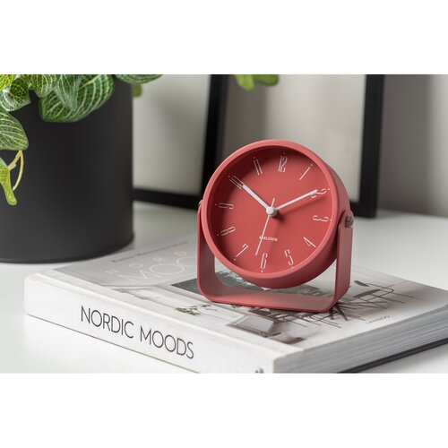 Karlsson  5989RD dizajnový budík červený, priemer12 cm