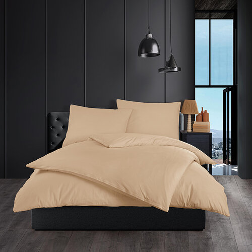 Pościel bawełniana Color beżowy 140 x 200 cm, 70 x 90 cm