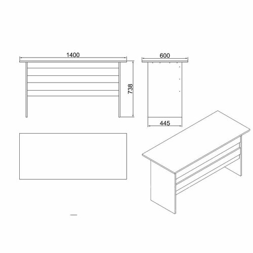 Birou Voma Walnut  and Anthracite