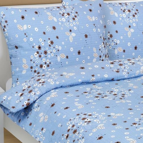 Bellatex Крепове постільна білизна Квіточка синя,140 x 200 см, 70 x 90 см