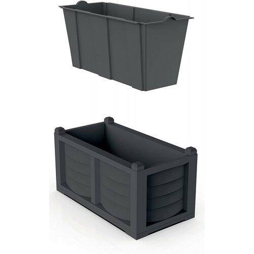 Bama Veliko prostorninski korit z posodo zasejanje Arredo antracit, 79 x 35 x 37 cm