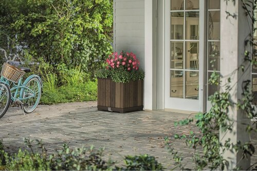 Keter Blumentopf Deco Square 45,5 x 45,5 x 45,5 cm, braun