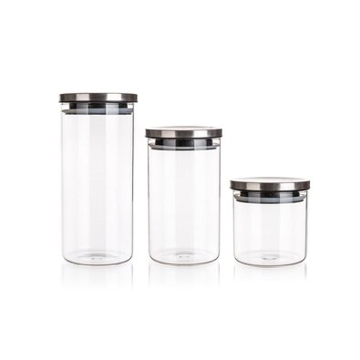 Banquet Set of glass jars with lids Freia, 3 pcs