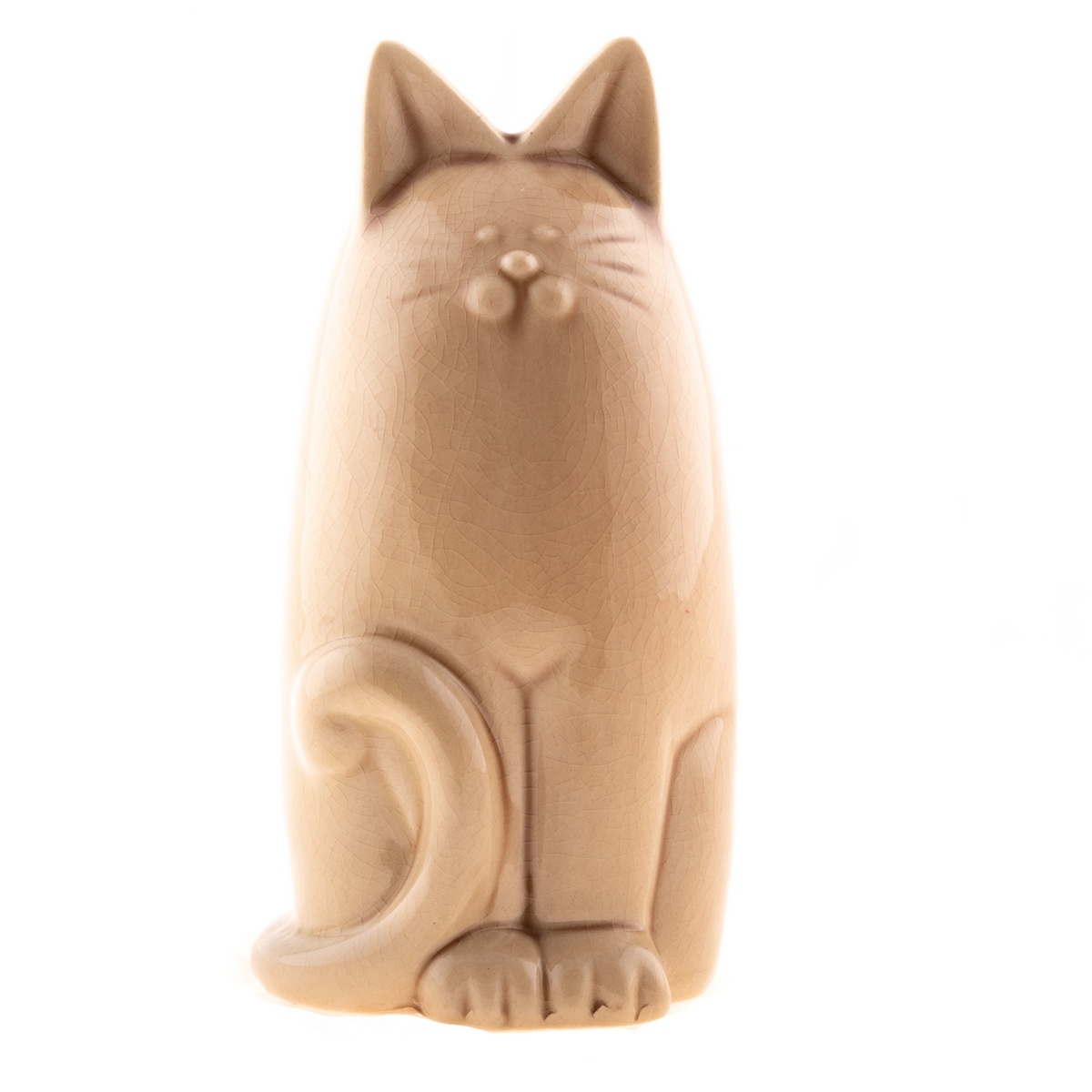 Keramická kasička kočka 19,5 cm, hnědá