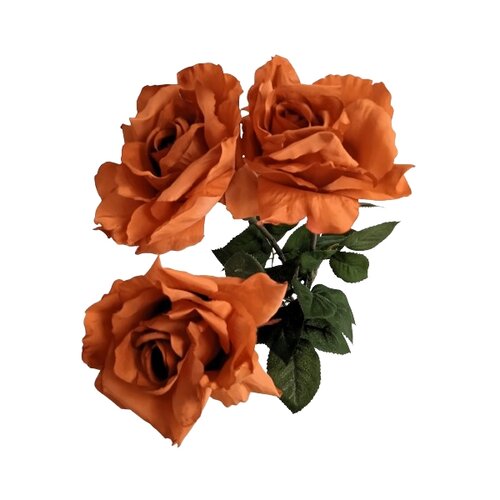 Umetno cvetje Rose bakreno, 74 cm, 3 kosi