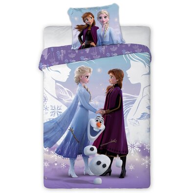 Dziecięca pościel bawełniana Kraina Lodu Anna, Elza i Olaf, 140 x 200