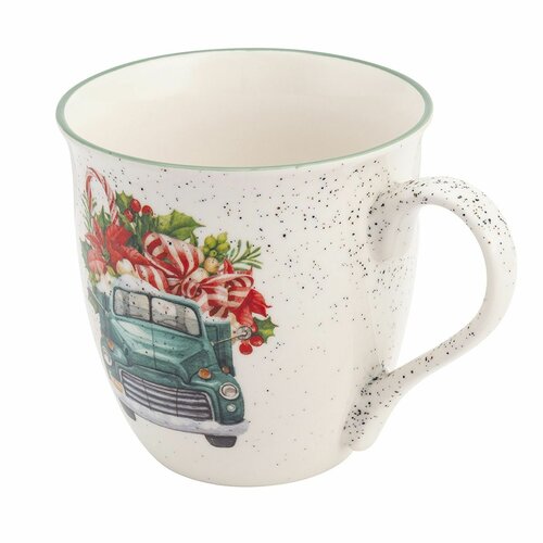 Altom Kubek porcelanowy Christmas car, 630 ml, zielony