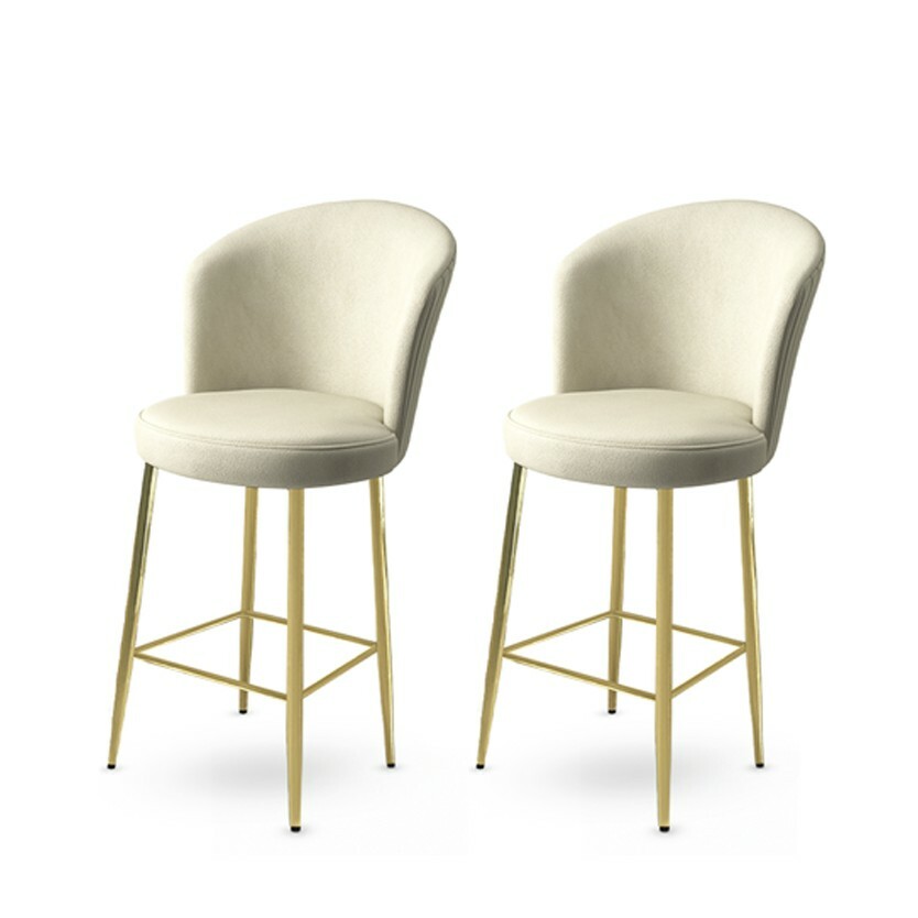 Set de scaune de bar Alte Cream and Gold, 2 bucăți, 2 buc.