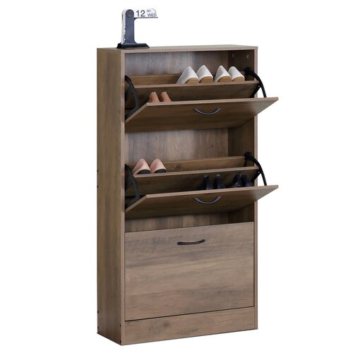 Szafka na buty z przegródkami G1016 ELM, drewno wiązowe