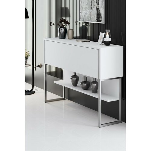 Komoda Luxe White and Silver