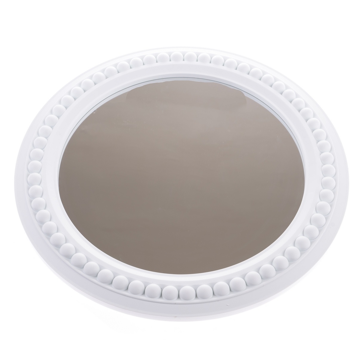 Plastové nástenné zrkadlo Montielo biele, priemer50 cm
