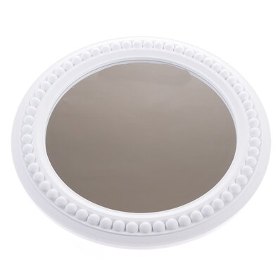 Oglinda de perete din plastic Montielo albă,diametru 50 cm