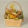Koszyk z świątecznymi ozdobami Nature złoty, 20 cm