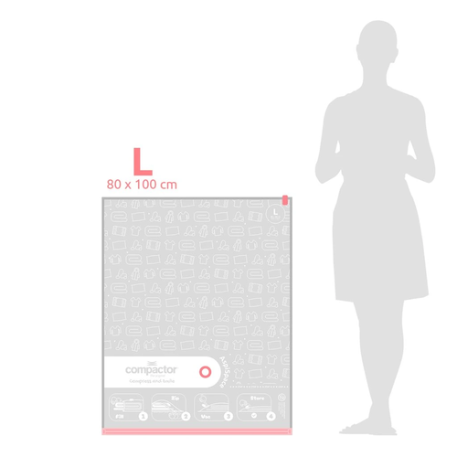 Compactor Sada vakuových úložných pytlů Bag  Aspispace L 120 litrů, 80 x 100 cm, 10 ks