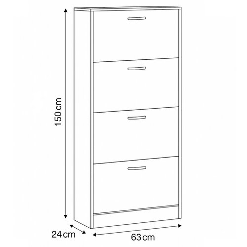 Cipősszekrény rekeszekkel G1018 OAK, tölgy