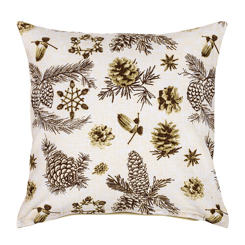 Vianočná obliečka na vankúš Šišky, 40 x 40 cm