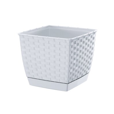 Kunststoff-Blumentopf Ratolla Square Weiß, 19 x 15,9 cm