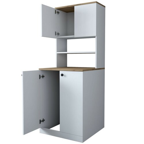 Szekrény a mosógép fölé Kira White and Walnut