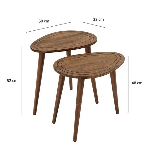 Komplet stranskih mizic Sweet Walnut, 2 kos