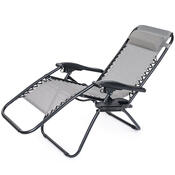 4Home Záhradné plážové polohovacie kreslo Relax, sivá