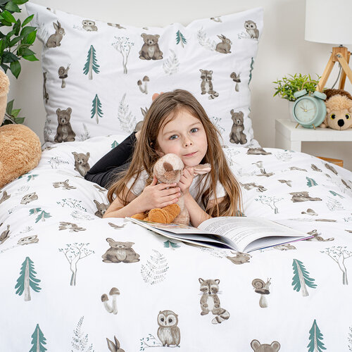 Lenjerie de pat din bumbac 4Home Forest Friends, 140 x 200 cm, 70 x 90 cm