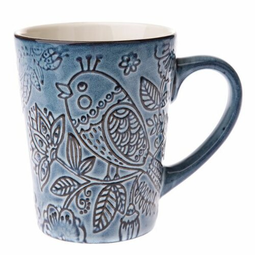 Cană din ceramică Bird, 316 ml, albastru