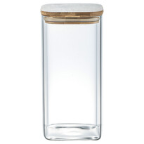 4Home Glasdose für Lebensmittel mit Deckel Bamboo, 1500 ml