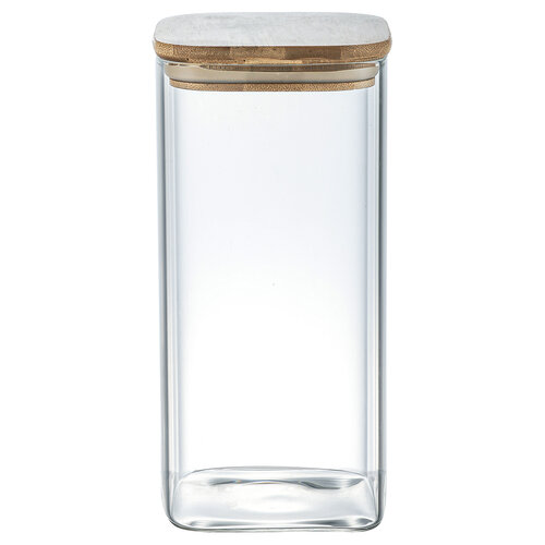 4Home Steklena posoda za živila z pokrovom Bamboo,1500 ml